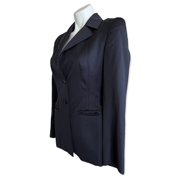 ESCADA Vintage Single Breasted Deep Navy 3 Button Blazer Size 34/XS - Picture 2 of 12